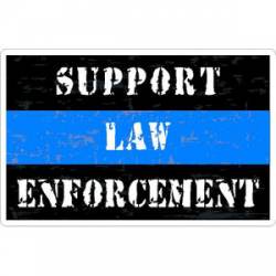 Thin Blue Line Support Law Enforcement White Distressed - Sticker