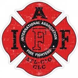Red Distressed IAFF International Association Firefighters - Sticker