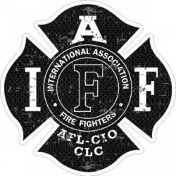 Black Distressed IAFF International Association Firefighters - Sticker
