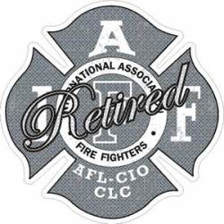 Gray Retired Distressed IAFF International Association Firefighters - Sticker