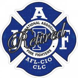 Blue Retired Distressed IAFF International Association Firefighters - Sticker