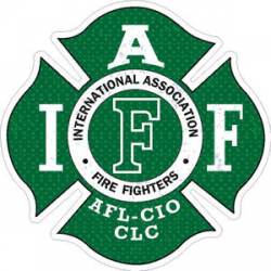 Green Distressed IAFF International Association Firefighters - Sticker