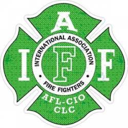 Light Green Distressed IAFF International Association Firefighters - Sticker