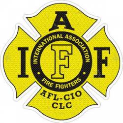 Yellow Distressed IAFF International Association Firefighters - Sticker