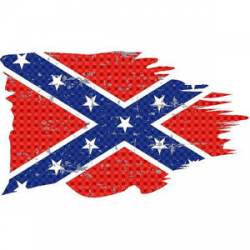 Confederate Rebel Distressed Tattered Flag - Sticker