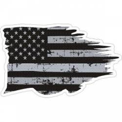 Distressed Tattered Subdued American Flag  - Sticker
