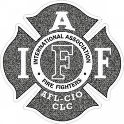 Black Texture Distressed IAFF International Association Firefighters - Sticker