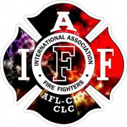 Cosmic Blast IAFF International Association Firefighters - Sticker