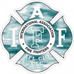 Blue & Green IAFF International Association Firefighters - Sticker