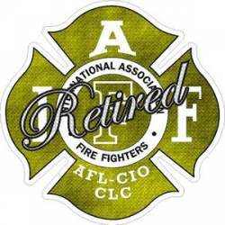 Green & Gold Retired IAFF International Association Firefighters - Sticker