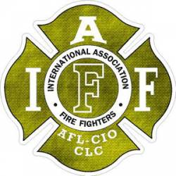 Green & Gold IAFF International Association Firefighters - Sticker
