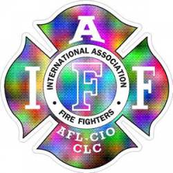 Rainbow Burst IAFF International Association Firefighters - Sticker