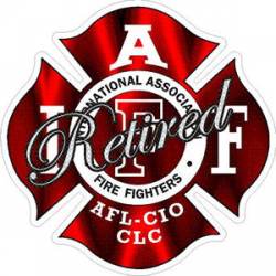 Red & Black Retired IAFF International Association Firefighters - Sticker