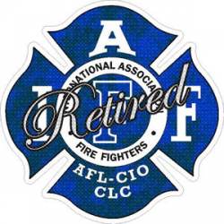 Blue & Black Retired IAFF International Association Firefighters - Sticker