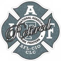 Dark Gray Retired IAFF International Association Firefighters - Sticker