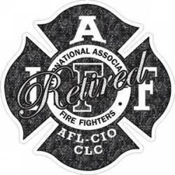 Black Marble Retired IAFF International Association Firefighters - Sticker