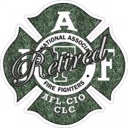 Green Marble Retired IAFF International Association Firefighters - Sticker