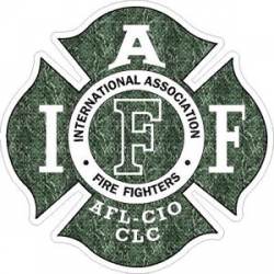 Green Marble IAFF International Association Firefighters - Sticker