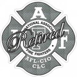 Diamond Plate Retired IAFF International Association Firefighters - Sticker