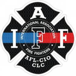 Thin Blue & Red Line IAFF International Association Firefighters - Sticker