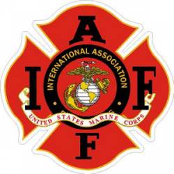 Marines Logo IAFF International Association Firefighters - Sticker
