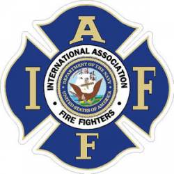 Navy Logo IAFF International Association Firefighters - Sticker
