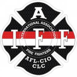 Thin Red White Full Line IAFF International Association Firefighters - Sticker