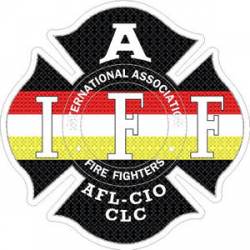 Thin Red White Yellow Full Line IAFF International Association Firefighters - Sticker