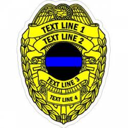 Custom Thin Blue Line Badge - Sticker