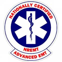 Nationally Certified NREMT Advanced EMT - Sticker