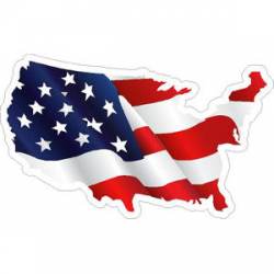 United States Outline American Flag - Sticker