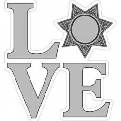 LOVE 7 Point Star Badge - Sticker