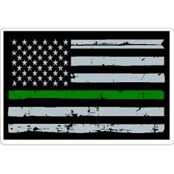 Thin Green Line American Flag - Vinyl Sticker