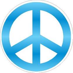 Blue & White Peace Sign - Vinyl Sticker
