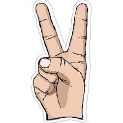 Two Fingered Peace Sign Hand - Vinyl Sticker