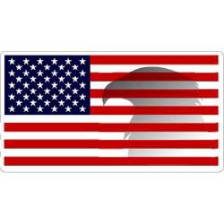 American Flag With Eagle Silhouette - Vinyl Sticker