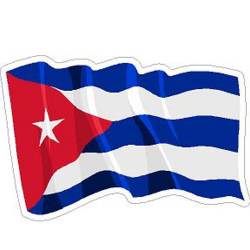 Cuba Wavy Flag - Vinyl Sticker