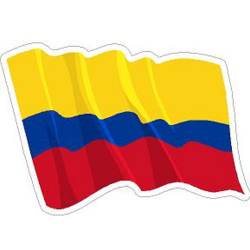 Colombia Wavy Flag - Vinyl Sticker