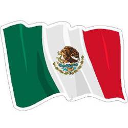 Mexico Mexican Wavy Flag - Vinyl Sticker