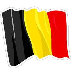 Belgium Wavy Flag - Vinyl Sticker