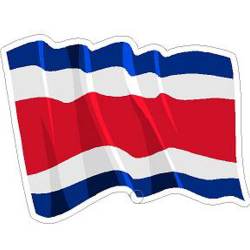 Costa Rica Wavy Flag - Vinyl Sticker