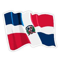 Dominican Republic Wavy Flag - Vinyl Sticker