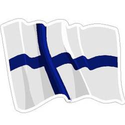 Finland Wavy Flag - Vinyl Sticker