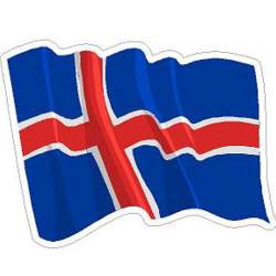 Iceland Wavy Flag - Vinyl Sticker