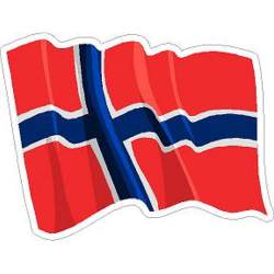 Norway Wavy Flag - Vinyl Sticker