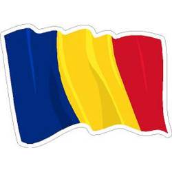 Romania Wavy Flag - Vinyl Sticker