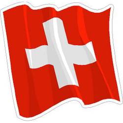 Switzerland Wavy Flag - Vinyl Sticker