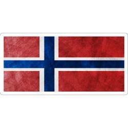 Norway Rustic Woodgrain Flag - Vinyl Sticker