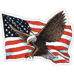 United States of America American Flag With Eagle - Vinyl Sticker