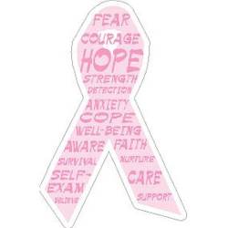 Breast Cancer Awareness Phrases Pink Ribbon  - Vinyl Sticker